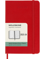 Джобен червен седмичен тефтер - органайзер Moleskine Classic за 18 месеца - юли 2023 / декември 2024 г.
