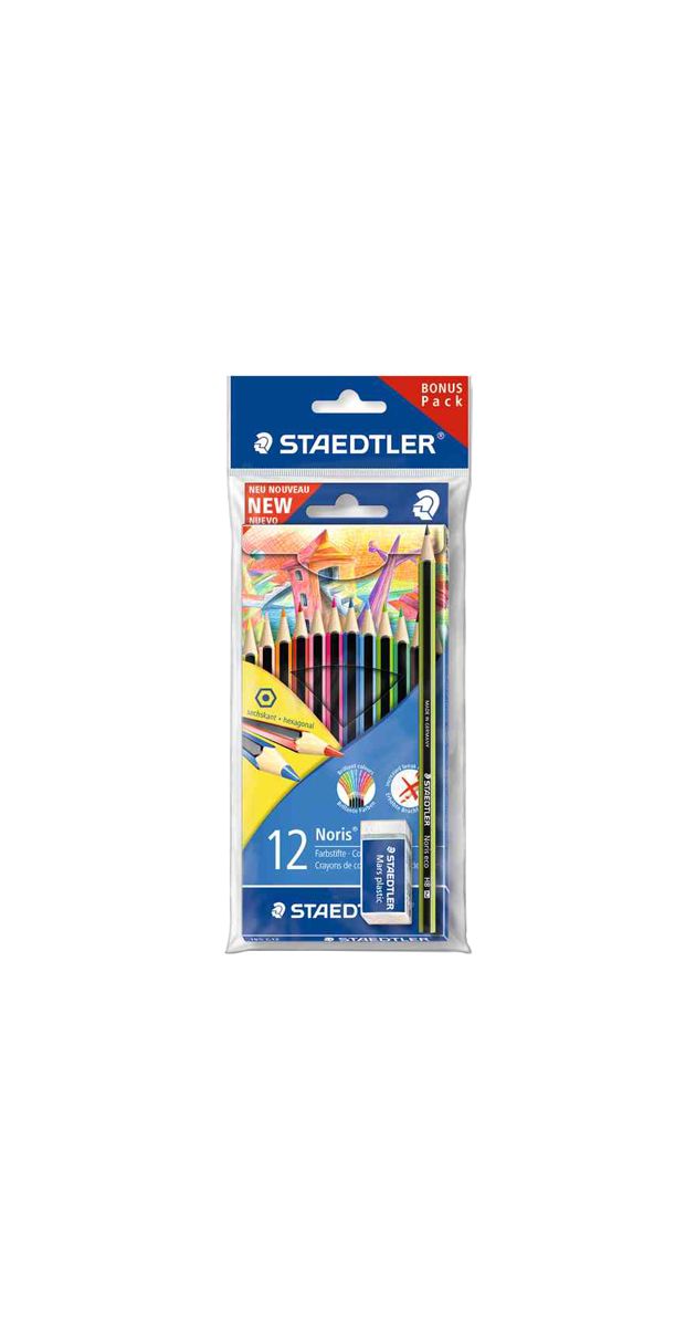 Комплект цветни моливи Staedtler + молив и гума - Книжарница Orange