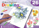 Комплект за лесно рисуване с цветни моливи - Цветя, 4 картини