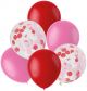 Комплект балони Folat - Розови и червени, 6 бр.