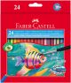 Цветни моливи Faber-Castell, 24 цвята + четка