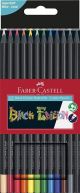 Комплект цветни моливи Faber-Castell Black Edition, 12 цвята