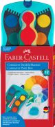 Акварелни бои Faber-Castell Conector, 12 цвята + боичка, тюркоазена палитра