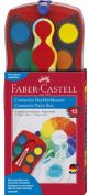 Акварелни бои Faber-Castell Conector, 12 цвята + боичка, червена палитра