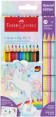 Цветни моливи Faber-Castell Grip Sparkle, 10+3 цвята