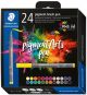 Комплект маркери Staedtler Pigment Brush Pen 371, 24 цвята
