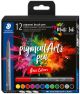 Комплект маркери Staedtler Pigment Brush Pen 371, 12 основни цвята