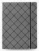 Тефтер Filofax Notebook Impressions Pocket Black and White Deco със скрита спирала, ластик и линирани листа