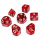 Комплект зарчета за настолни игри Chessex: Translucent Polyhedral Red/White, 7 бр.