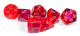 Комплект зарчета за настолни игри Chessex: Red-Violet/Gold Polyhedral, 7 бр.
