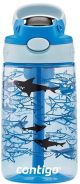 Детска бутилка за вода Contigo Gizmo Flip с акули, 420 мл. - размер 17 x 7.6 см.