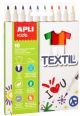 Комплект маркери за текстил Apli Kids, 10 цвята
