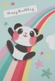 Картичка Busquets за рожден ден: Панда на пързалка от дъга