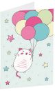 Картичка Busquets за рожден ден: Коте с балони