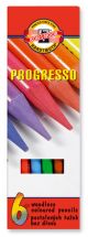Цветни моливи Progresso с лаково покритие, 6 цвята