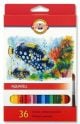 Цветни акварелни моливи Koh-I-Noor Aquarell, 36 цвята