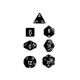 Комплект зарчета за настолни игри Chessex: Opaque Polyhedra черен, 7бр.
