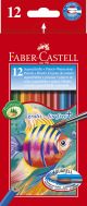Цветни моливи Faber-Castell, 12 цвята + четка