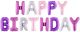 Фолиев балон PartyDeco - Happy Birthday, розов и лилав