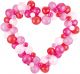 Комплект балони PartyDeco - Розов гирлянд сърце