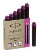 Комплект 6 бр. патрончета (пълнители) Parker Z11 за писалки, розови