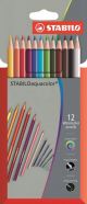 Комплект акварелни моливи Stabilo, 12 цвята