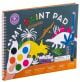 Комплект за рисуване със сухи бои Floss & Rock, My paint pad, Dinosaur - Динозаври