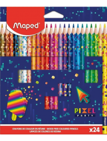 Цветни моливи Maped Pixel Party, 24 цвята