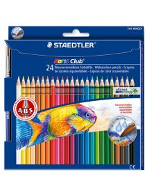 Цветни акварелни моливи Staedtler Aquarell, 24 цвята + четка