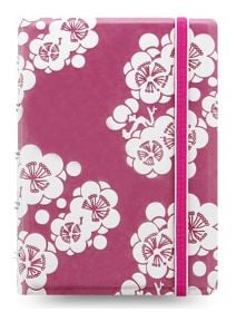 Тефтер Filofax Notebook Impressions Pocket Pink and White със скрита спирала и линирани листа
