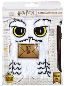Тефтер с плюш Harry Potter Hedwig и химикалка магическа пръчица
