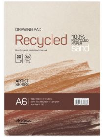 Скицник Drasca Recycled Drawing Pad Sand, A6 20 листа