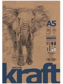 Скицник Drasca Elephant Kraft, A5 50 листа