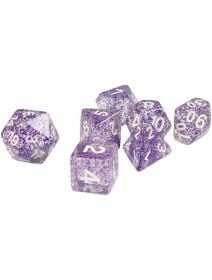 Комплект зарчета за настолни игри Dice4Friends: Dice Set - Confetti Purple, 7 бр.