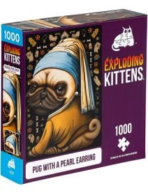 Пъзел Експлодиращи Котета - Pug With a Pearl Earring, 1000 части