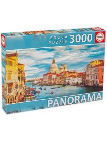 Панорамен пъзел Educa: Гранд канал Венеция, 3000 части