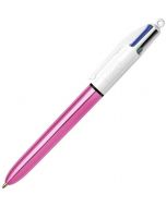 Четирицветна химикалка Bic Shine, розово тяло