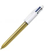 Четирицветна химикалка Bic Shine, златисто тяло