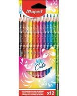 Цветни моливи Maped Mini Cute, 12 цвята