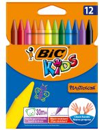 Восъчни пастели BIC Kids Plastidecor, 12 цвята