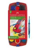 Акварелни бои Faber-Castell Conector, 12 цвята + четка