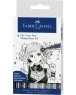 Комплект маркери Faber-Castell Pitt Artist Manga, 8 бр.
