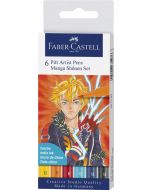 Комплект маркери Faber-Castell Pitt Artist Shonen, 6 бр.