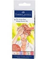 Комплект маркери Faber-Castell Pitt Artist Manga Kairo, 6 бр.