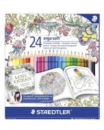 Комплект цветни моливи Staedtler Johanna Basford Ergo Soft, 24 цвята