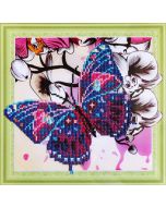 Картина с частична диамантена мозайка - Пеперуда