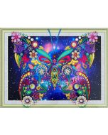 Диамантено пано с частична мозайка - Цветна пеперуда