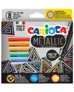 Комплект флумастери Carioca, 8 цвята металик
