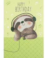 Картичка Busquets за рожден ден: Енот със слушалки