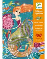 Комплект за рисуване с брокат Djeco - Mermaid